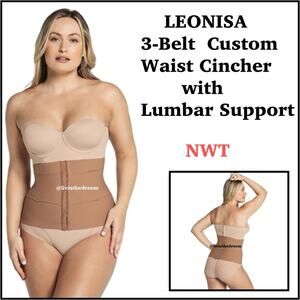 LEONISA 3-Belt Nude Custom Waist Cincher with Lumbar Support SZ XS/S MSRP $50